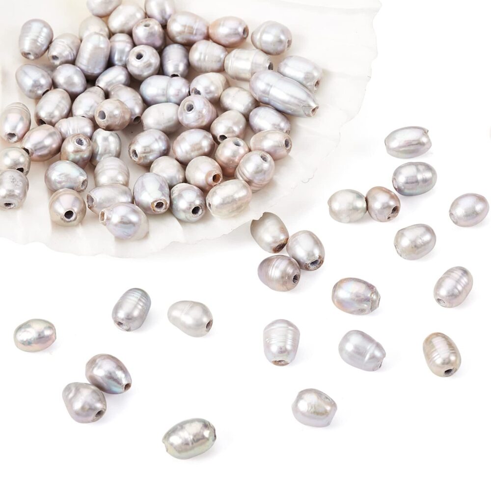 5008 100pcs Pearl Beads Freshwater Pearl Beads 7-8mm Large Hole Pearl Beads